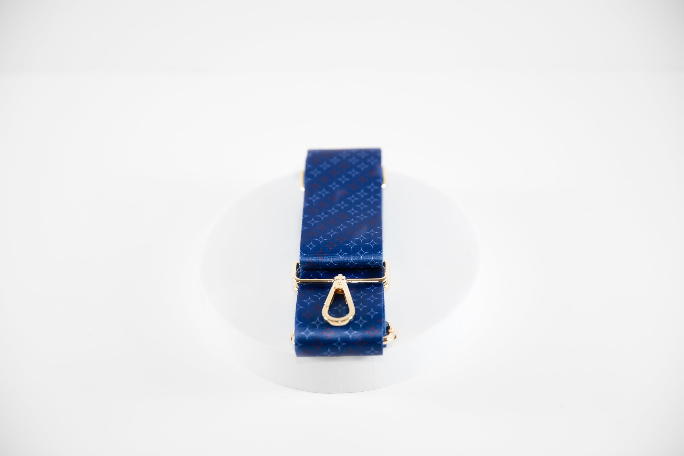 Elegant crossbody strap shown in red, white, and blue team colors of the Chicago Cubs.